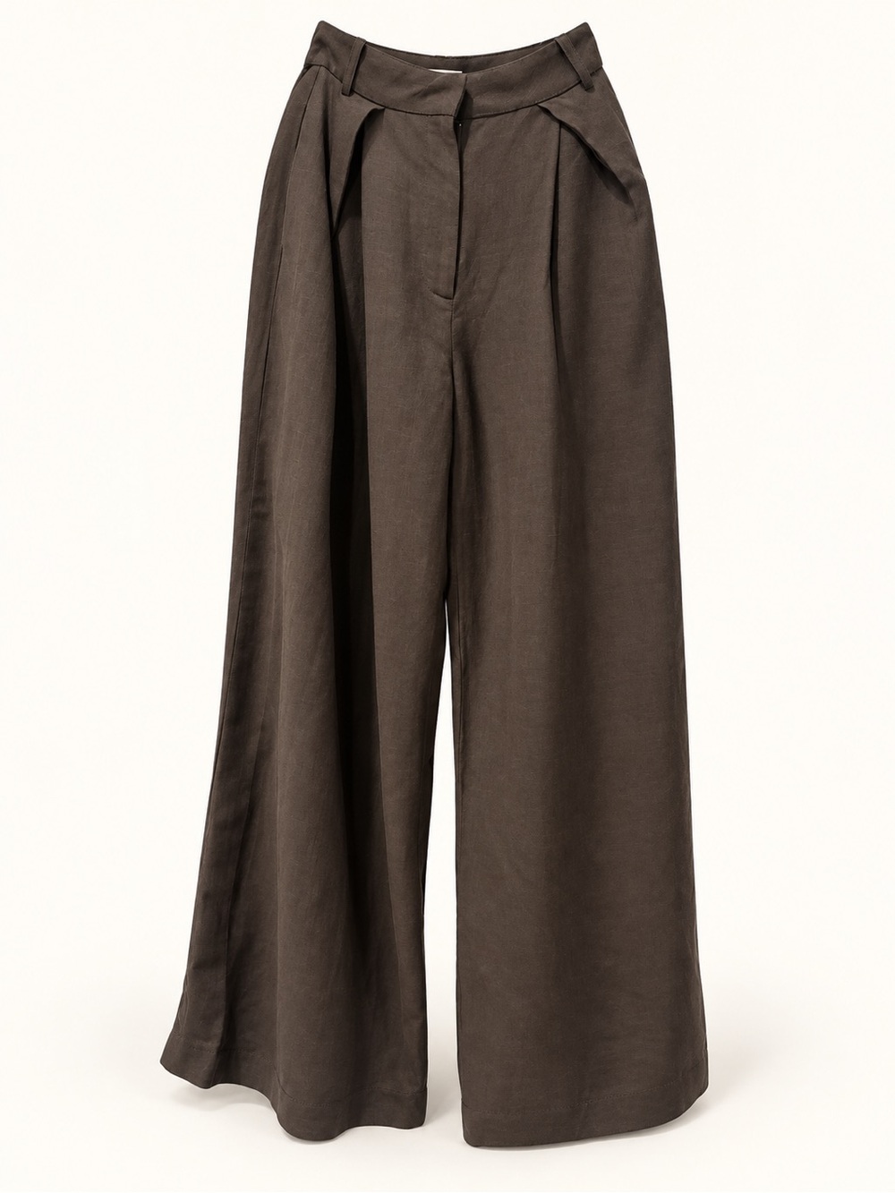 Faithfull the Brand Wide-Leg Chinos in Dark Brown